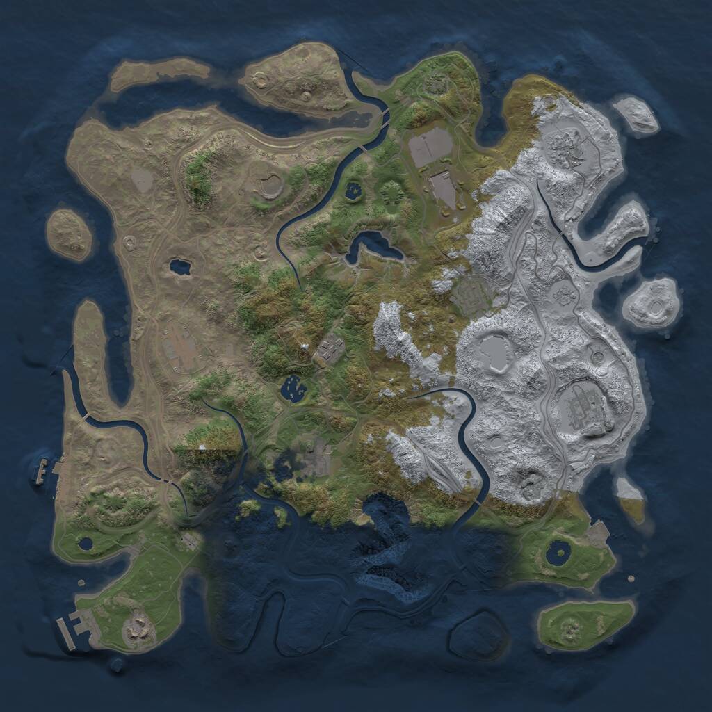 Rust Map: Procedural Map, Size: 4250, Seed: 53090000, 16 Monuments