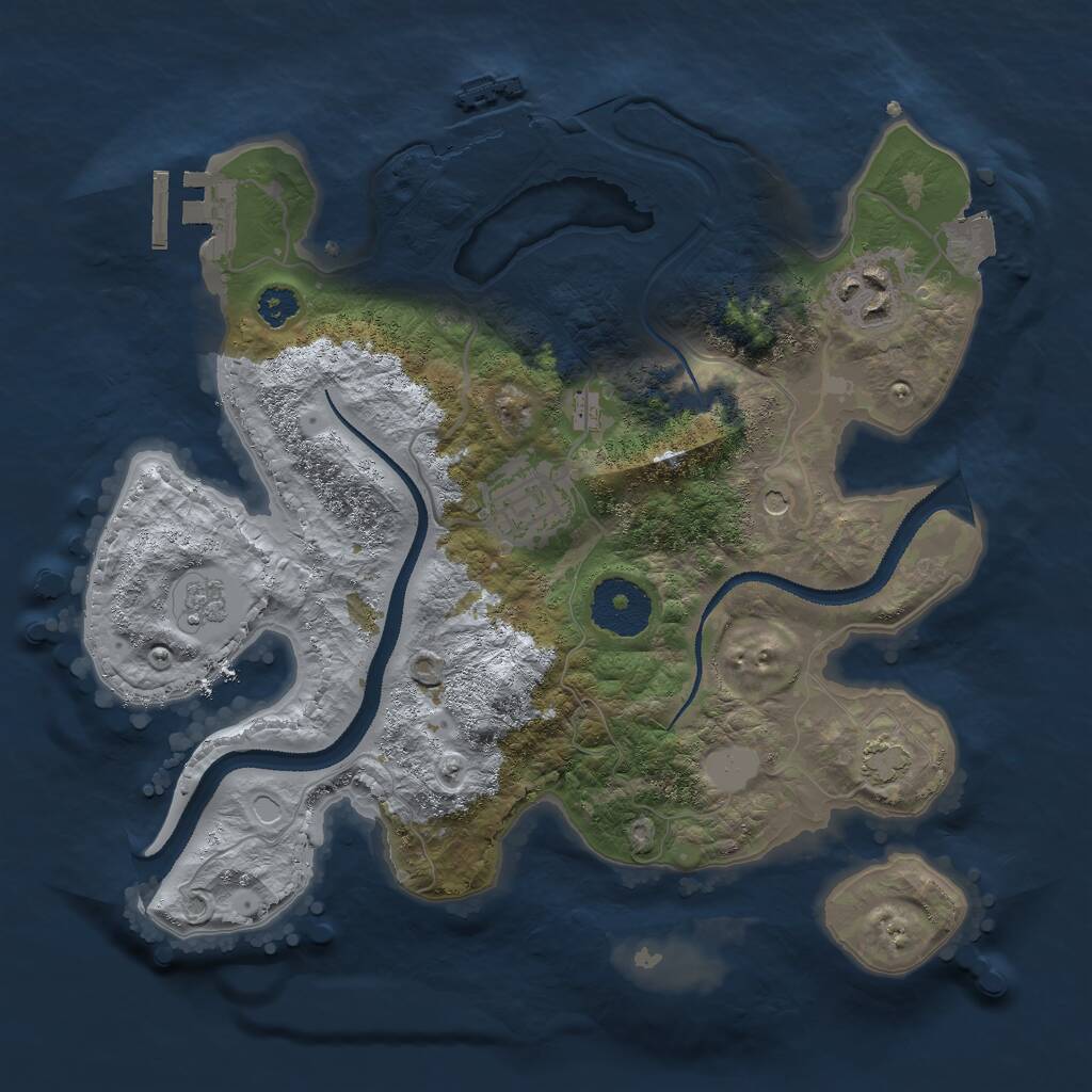 Rust Map: Procedural Map, Size: 2800, Seed: 276697628, 8 Monuments