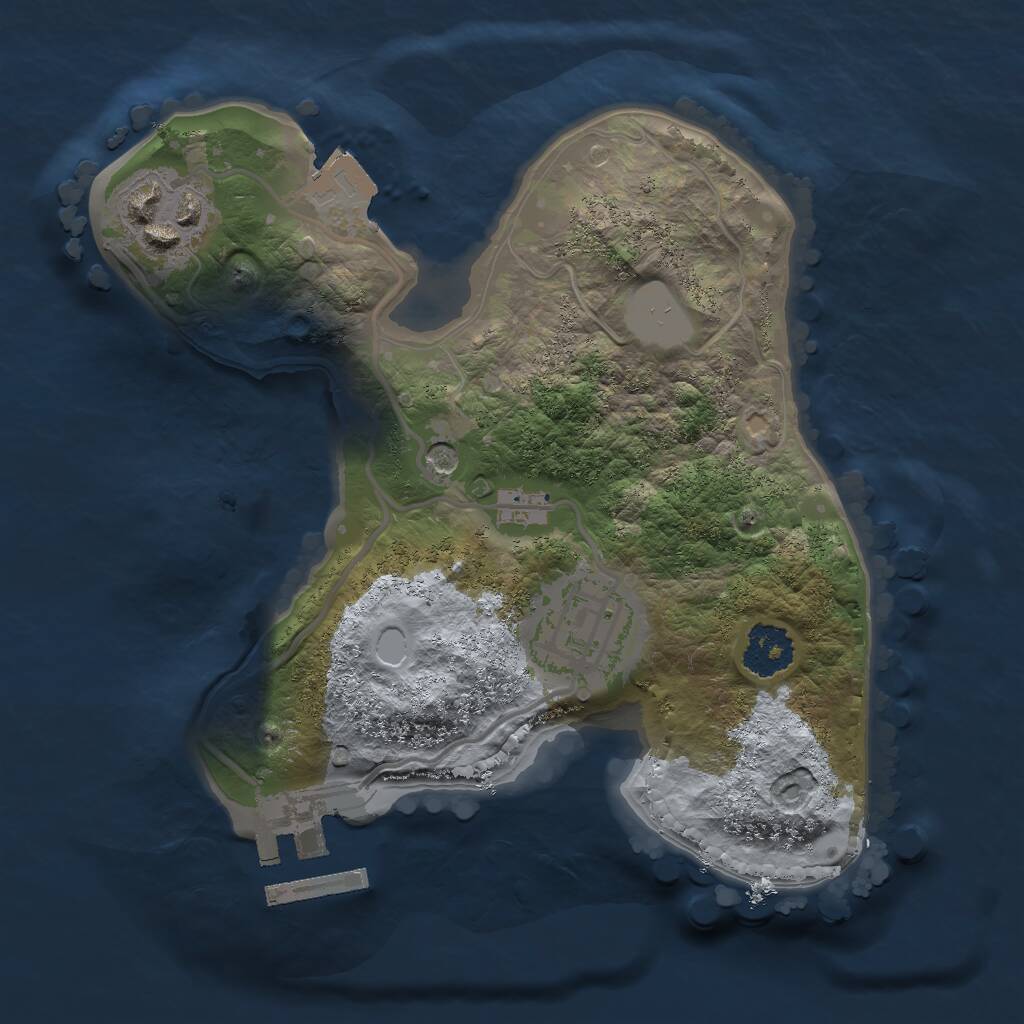 Rust Map: Procedural Map, Size: 2000, Seed: 1711508095, 5 Monuments
