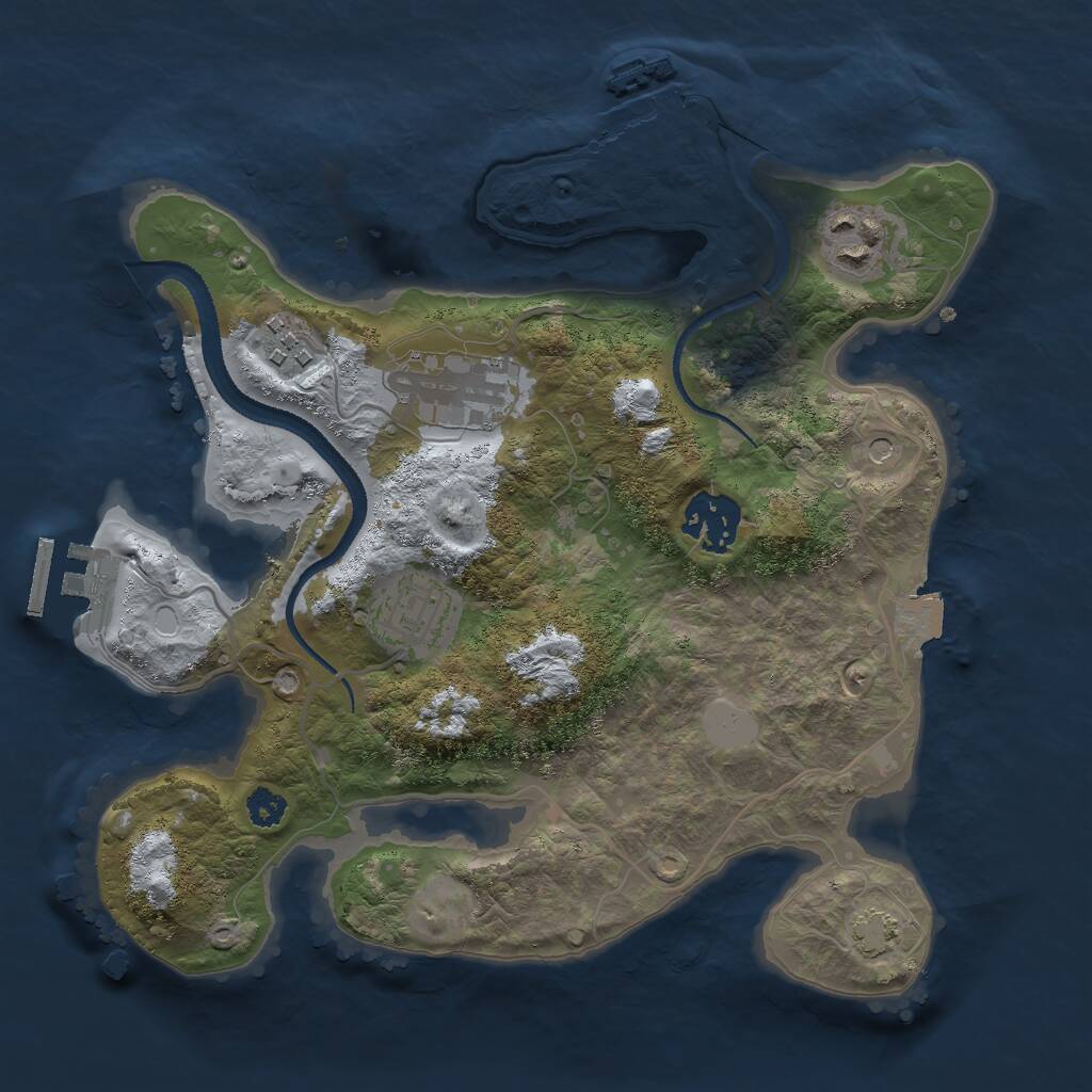 Rust Map: Procedural Map, Size: 2800, Seed: 11923, 10 Monuments