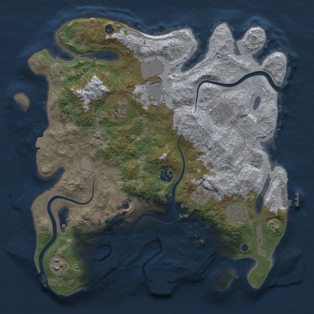 Rust Map: Procedural Map, Size: 3600, Seed: 699, 15 Monuments