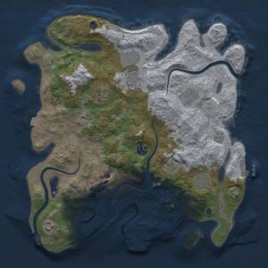 Thumbnail Rust Map: Procedural Map, Size: 3600, Seed: 699, 15 Monuments