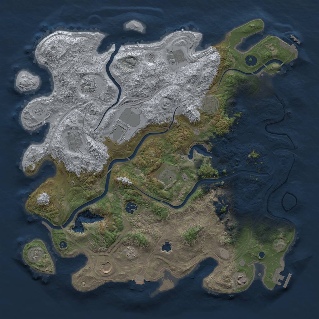 Rust Map: Procedural Map, Size: 4250, Seed: 726288642, 16 Monuments