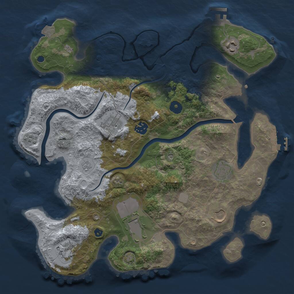 Rust Map: Procedural Map, Size: 3500, Seed: 581638362, 14 Monuments