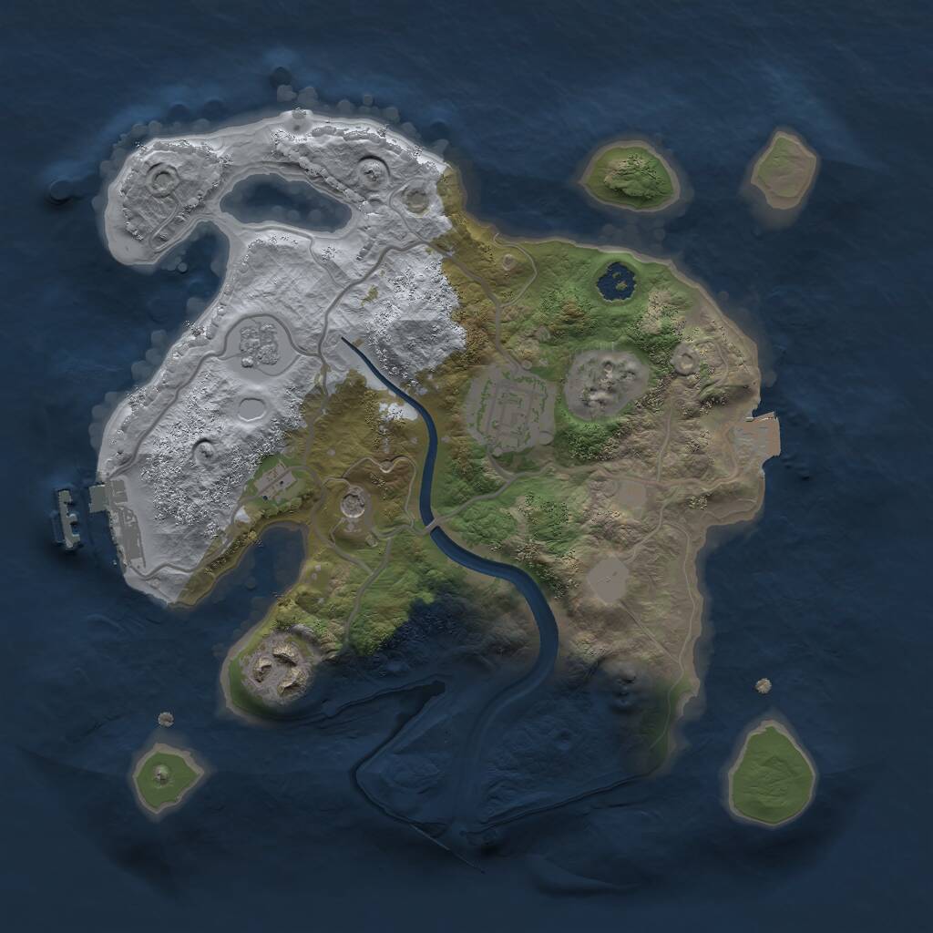 Rust Map: Procedural Map, Size: 2500, Seed: 1217240270, 6 Monuments