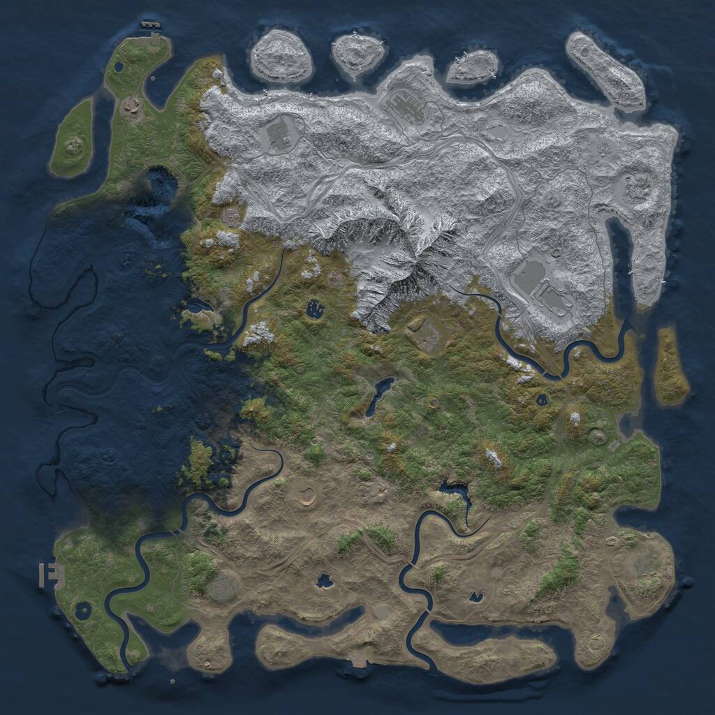 Rust Map: Procedural Map, Size: 6000, Seed: 1908141, 17 Monuments