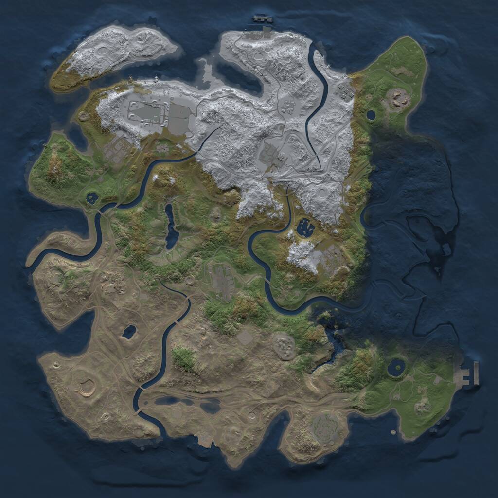 Rust Map: Procedural Map, Size: 4250, Seed: 896525550, 17 Monuments