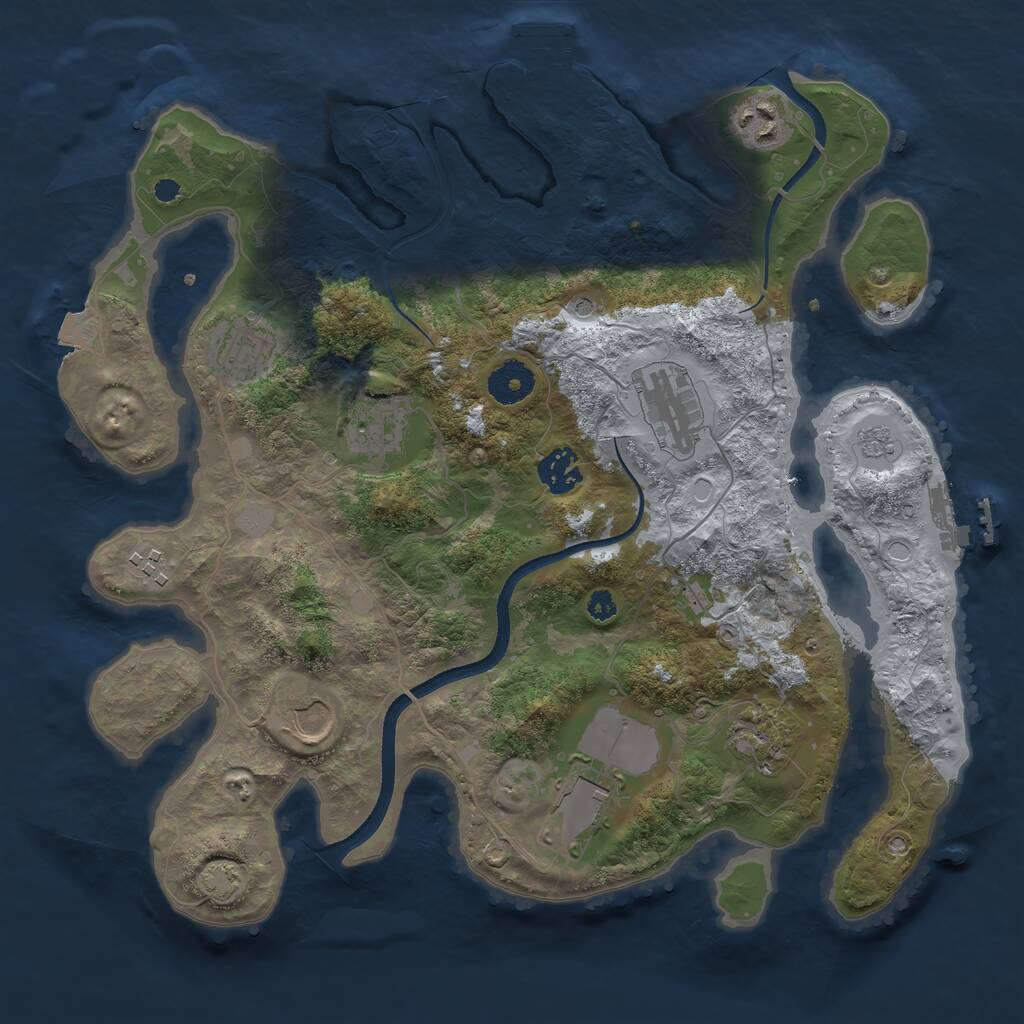 Rust Map: Procedural Map, Size: 3500, Seed: 118084661, 15 Monuments