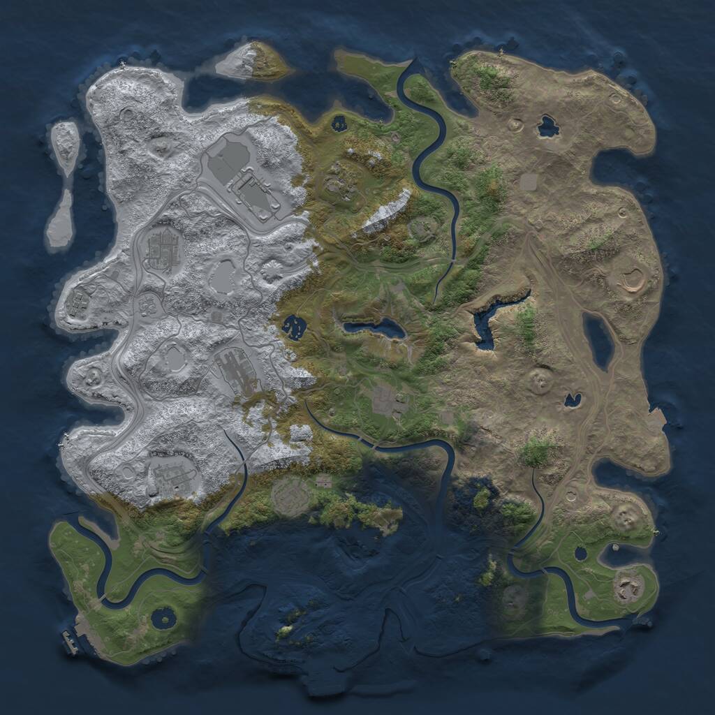 Rust Map: Procedural Map, Size: 4500, Seed: 286549198, 17 Monuments