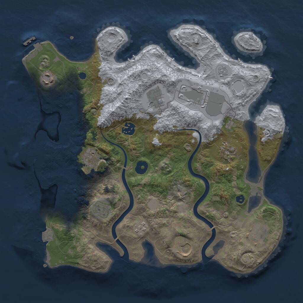 Rust Map: Procedural Map, Size: 3500, Seed: 3355997, 16 Monuments