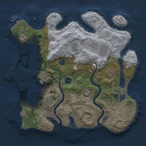 Thumbnail Rust Map: Procedural Map, Size: 3500, Seed: 3355997, 16 Monuments