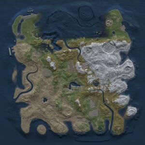 Thumbnail Rust Map: Procedural Map, Size: 4000, Seed: 2005576613, 15 Monuments