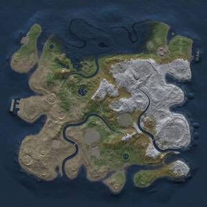 Thumbnail Rust Map: Procedural Map, Size: 3500, Seed: 355997, 14 Monuments