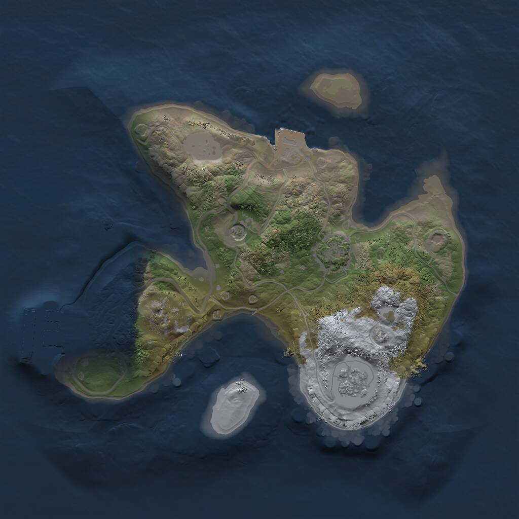 Rust Map: Procedural Map, Size: 2000, Seed: 376930933, 5 Monuments