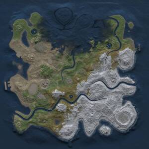 Thumbnail Rust Map: Procedural Map, Size: 3750, Seed: 310692096, 15 Monuments