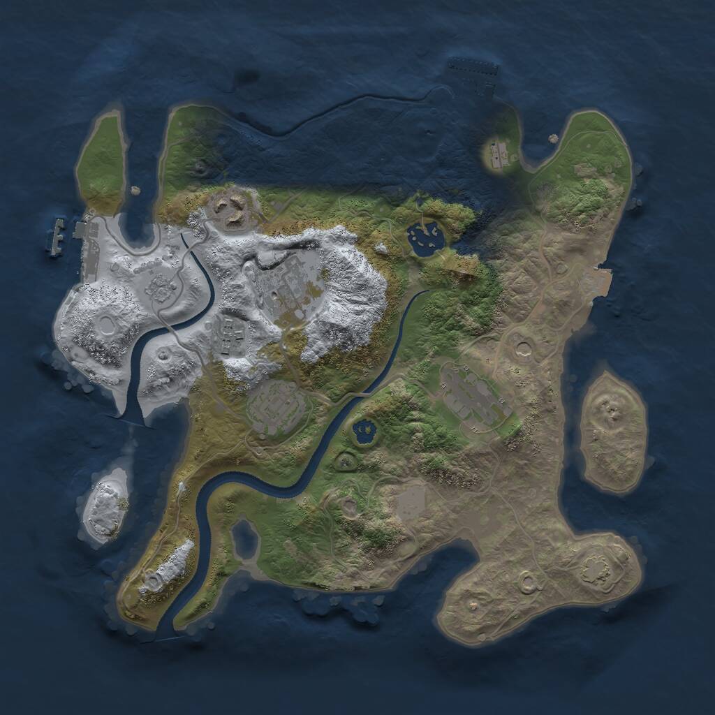 Rust Map: Procedural Map, Size: 3000, Seed: 917307383, 12 Monuments