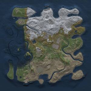 Thumbnail Rust Map: Procedural Map, Size: 3750, Seed: 2127985794, 14 Monuments