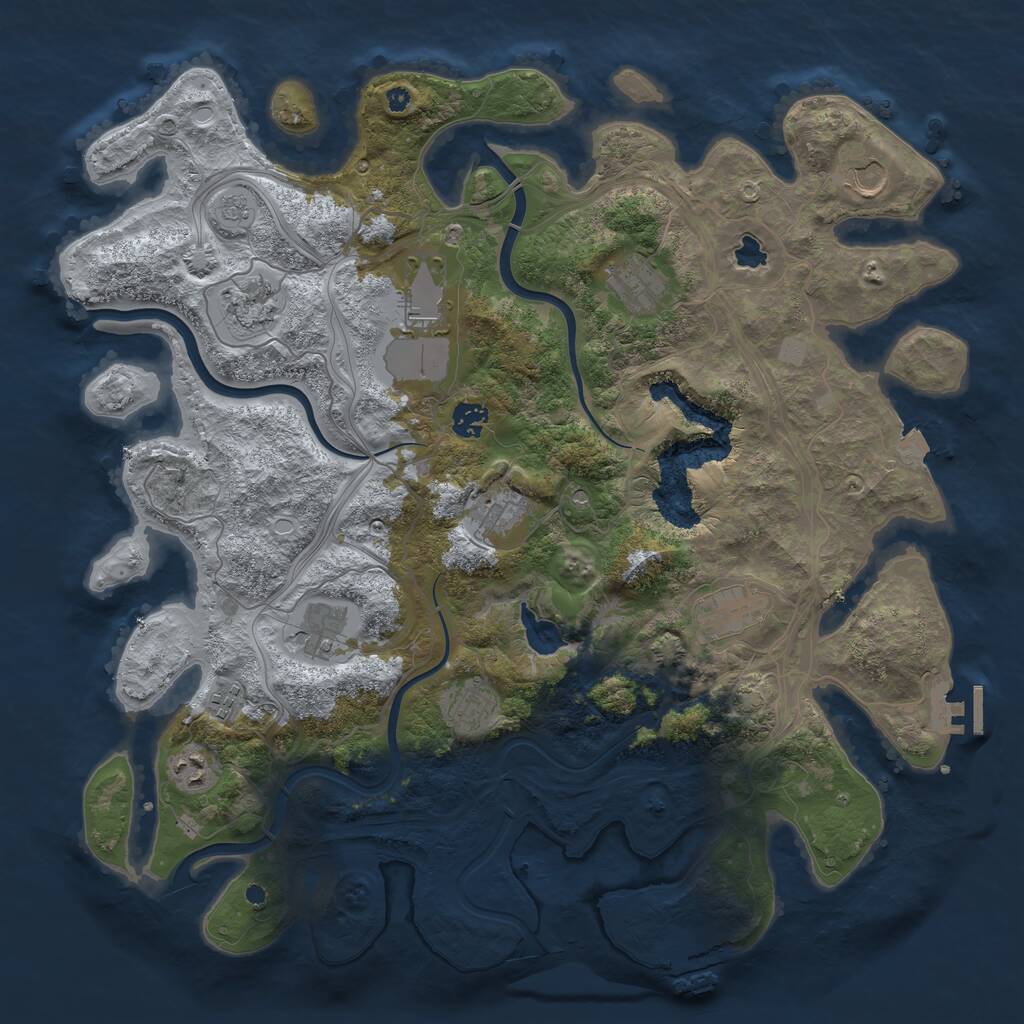 Rust Map: Procedural Map, Size: 4250, Seed: 28392251, 17 Monuments