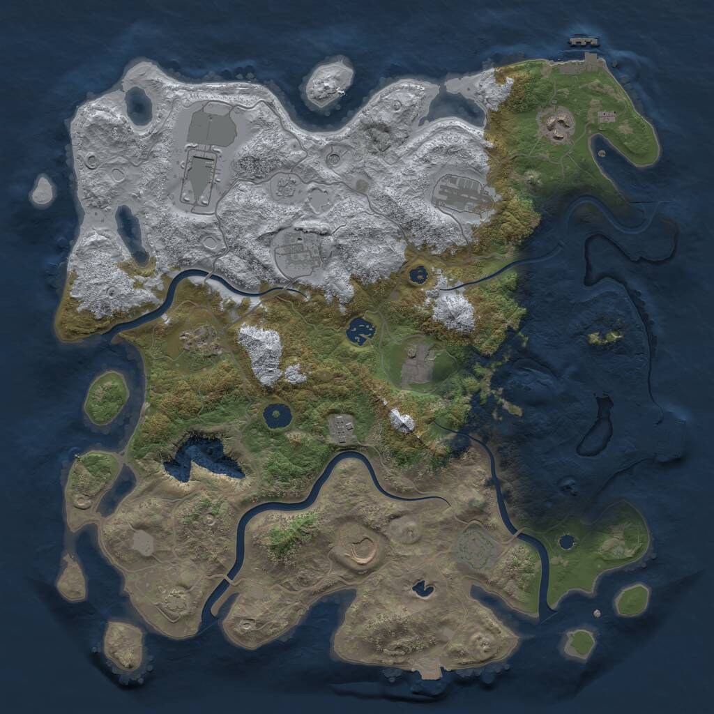 Rust Map: Procedural Map, Size: 4020, Seed: 4020, 16 Monuments