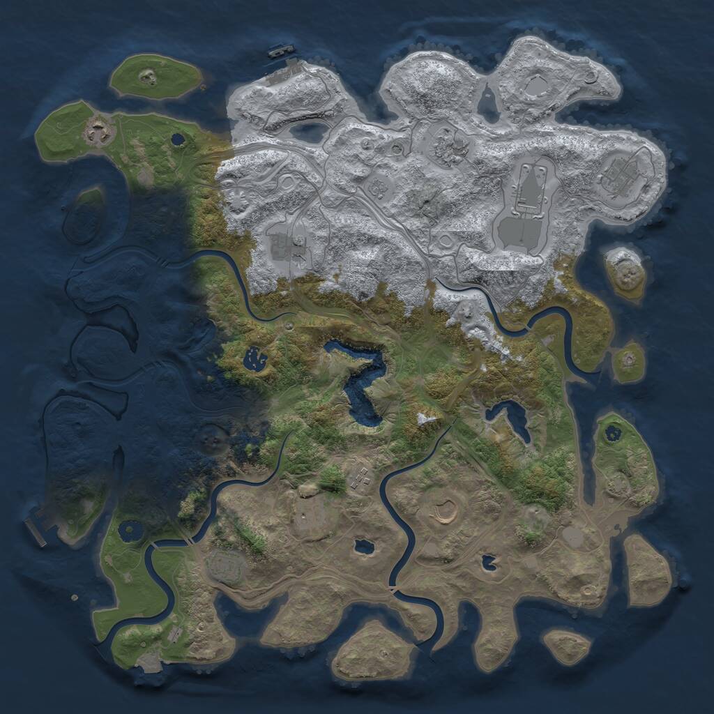 Rust Map: Procedural Map, Size: 4500, Seed: 283952711, 16 Monuments