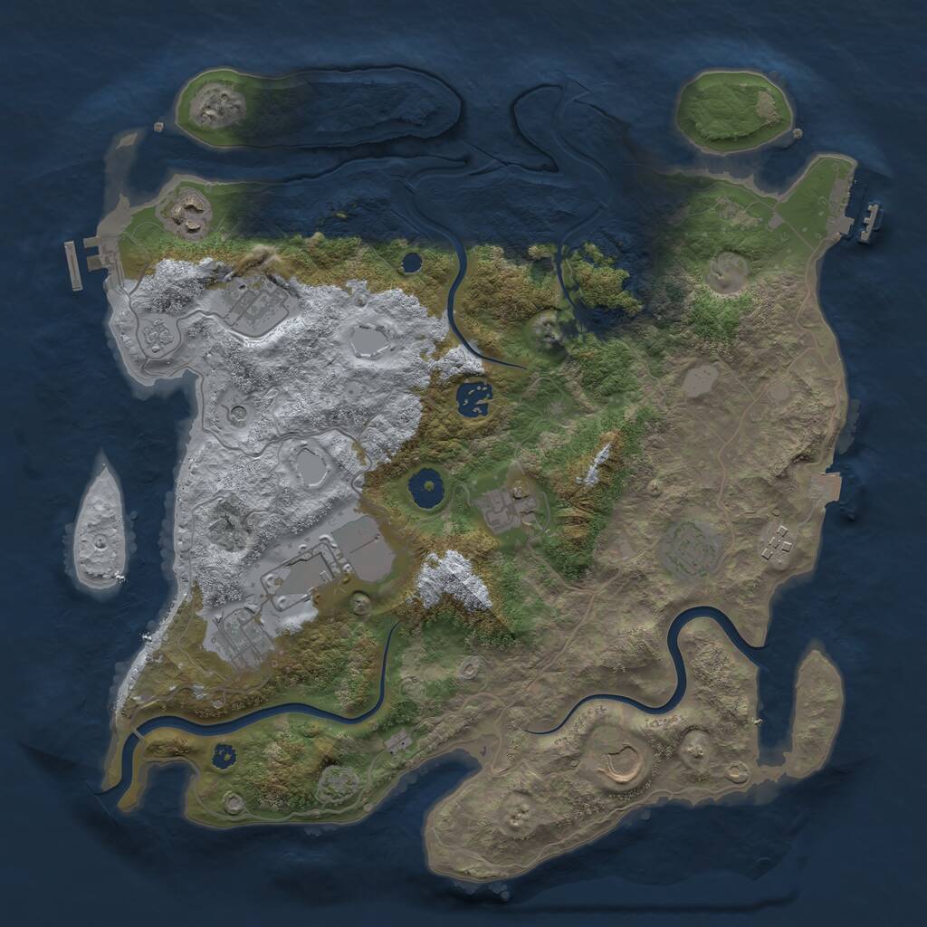 Rust Map: Procedural Map, Size: 3750, Seed: 1548757314, 15 Monuments