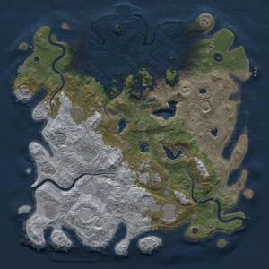 Thumbnail Rust Map: Procedural Map, Size: 4500, Seed: 983814185, 16 Monuments