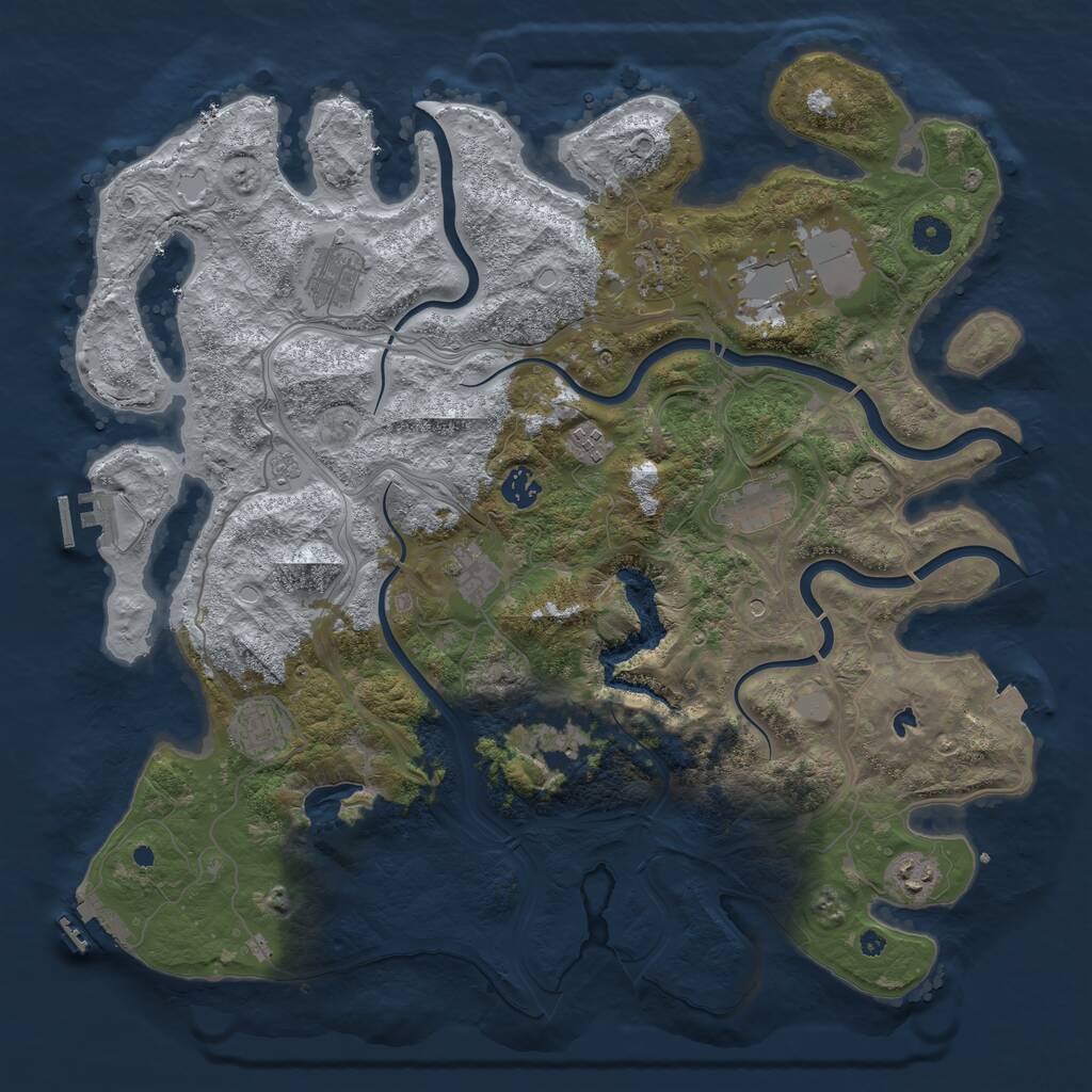 Rust Map: Procedural Map, Size: 4250, Seed: 2010252267, 16 Monuments