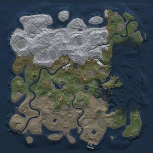 Thumbnail Rust Map: Procedural Map, Size: 4500, Seed: 950311550, 16 Monuments