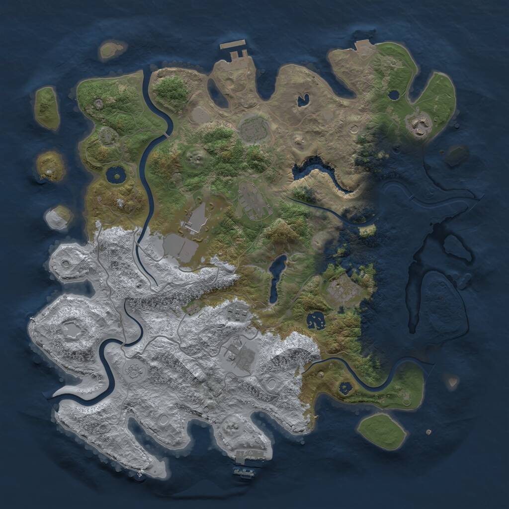 Rust Map: Procedural Map, Size: 4000, Seed: 849199568, 14 Monuments