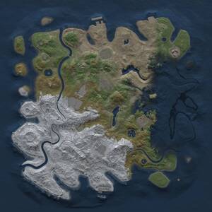 Thumbnail Rust Map: Procedural Map, Size: 4000, Seed: 849199568, 14 Monuments