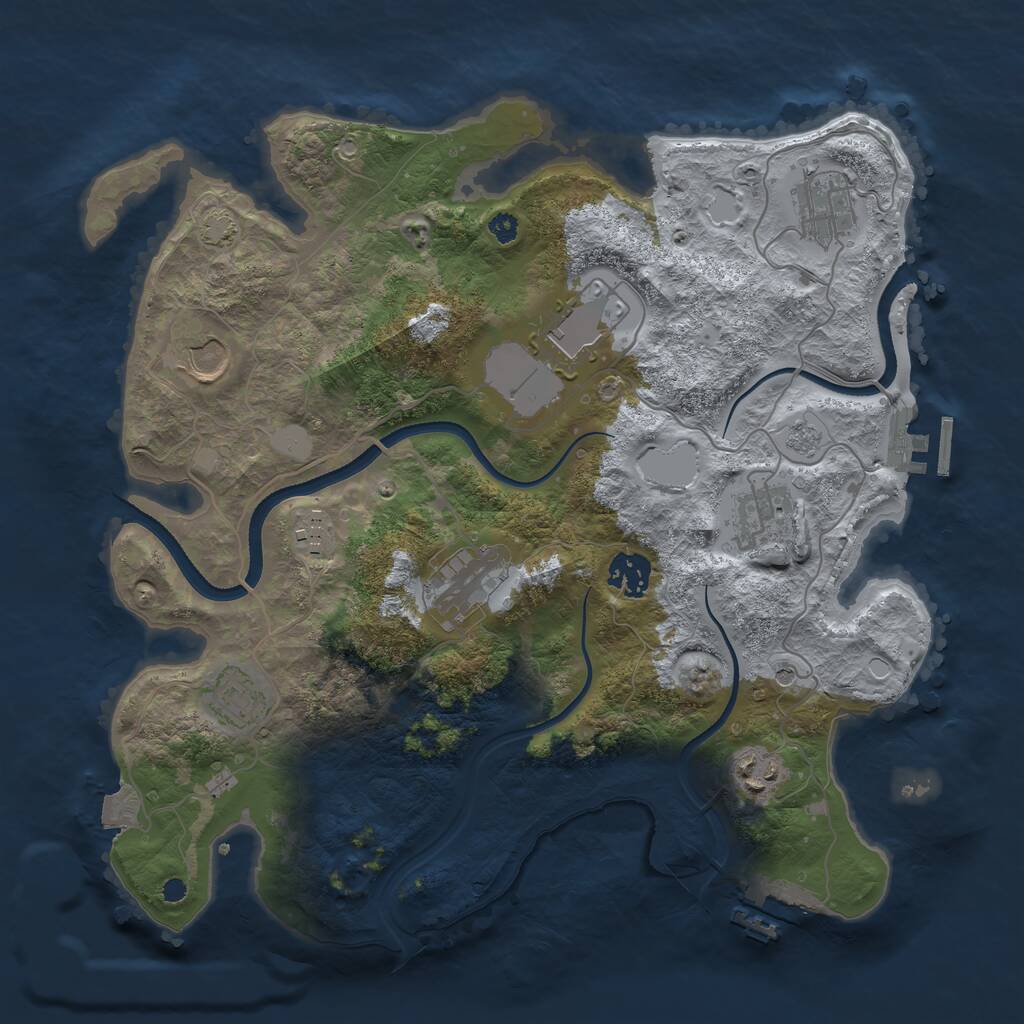 Rust Map: Procedural Map, Size: 3500, Seed: 172303895, 15 Monuments