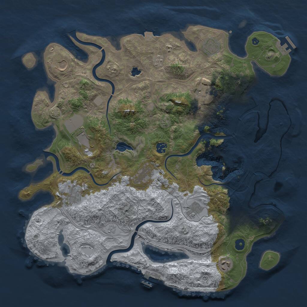 Rust Map: Procedural Map, Size: 4250, Seed: 13293, 16 Monuments