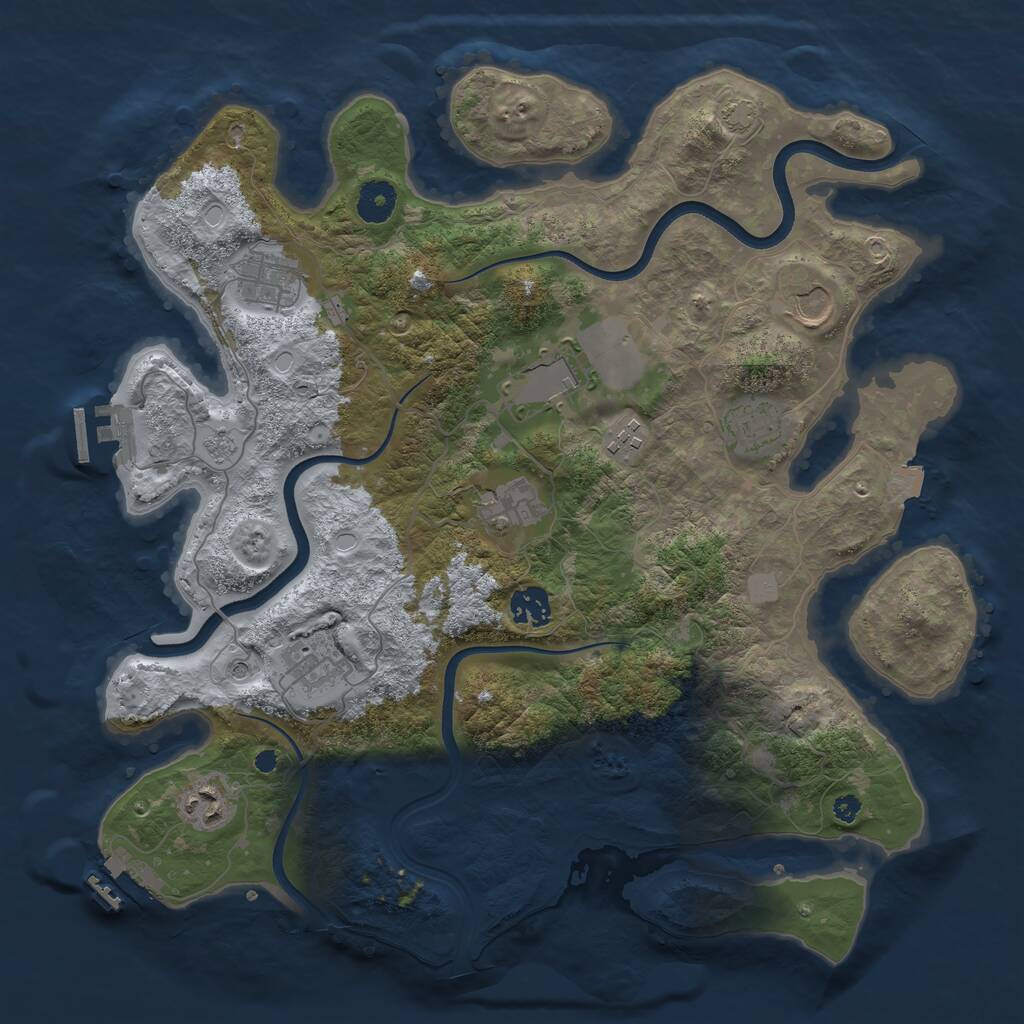 Rust Map: Procedural Map, Size: 3750, Seed: 1446767738, 15 Monuments