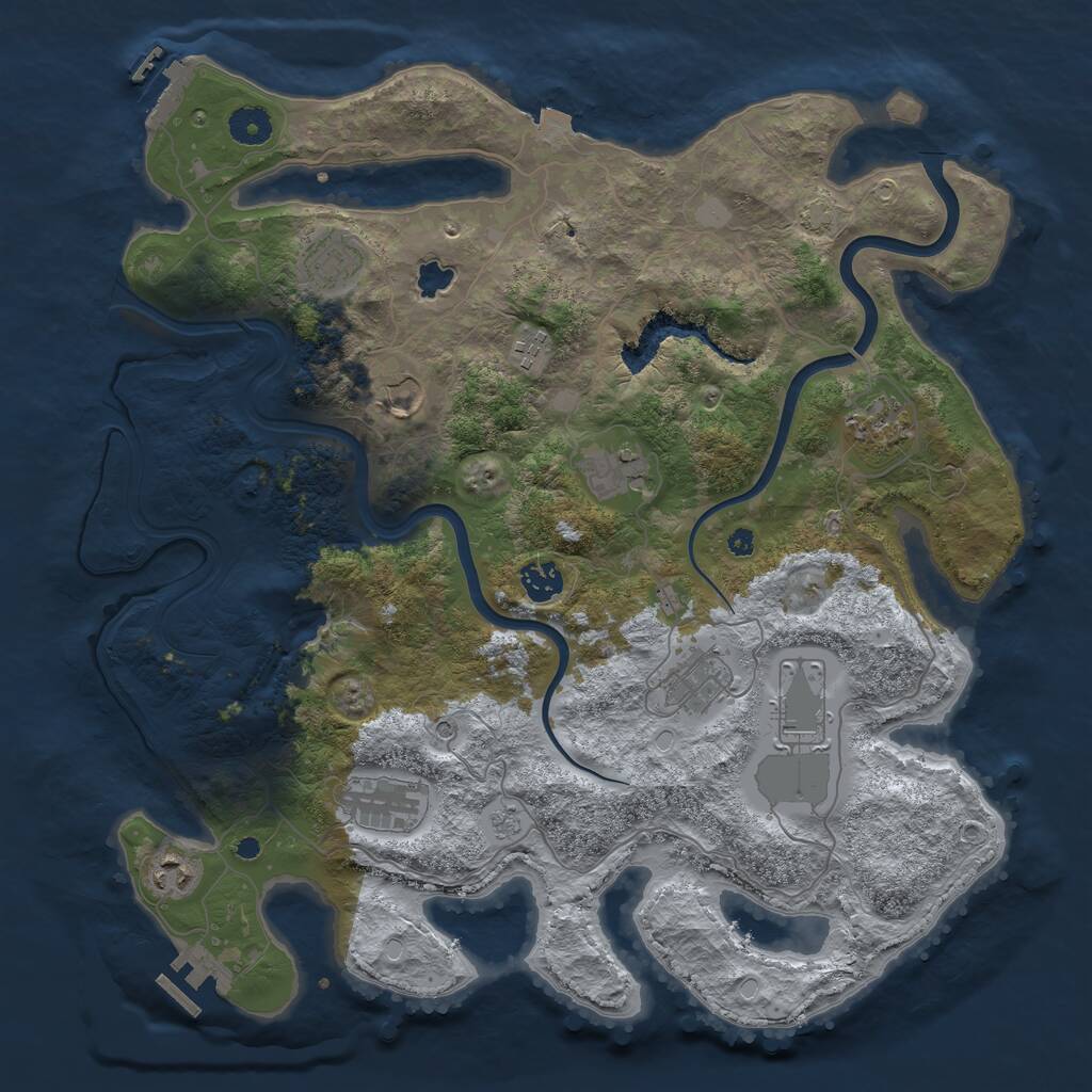Rust Map: Procedural Map, Size: 4000, Seed: 15700, 16 Monuments