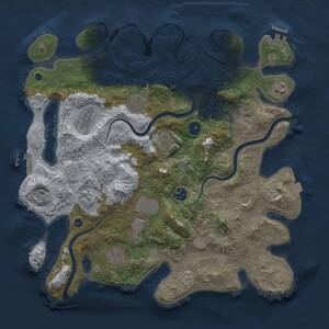 Thumbnail Rust Map: Procedural Map, Size: 3900, Seed: 917307383, 17 Monuments