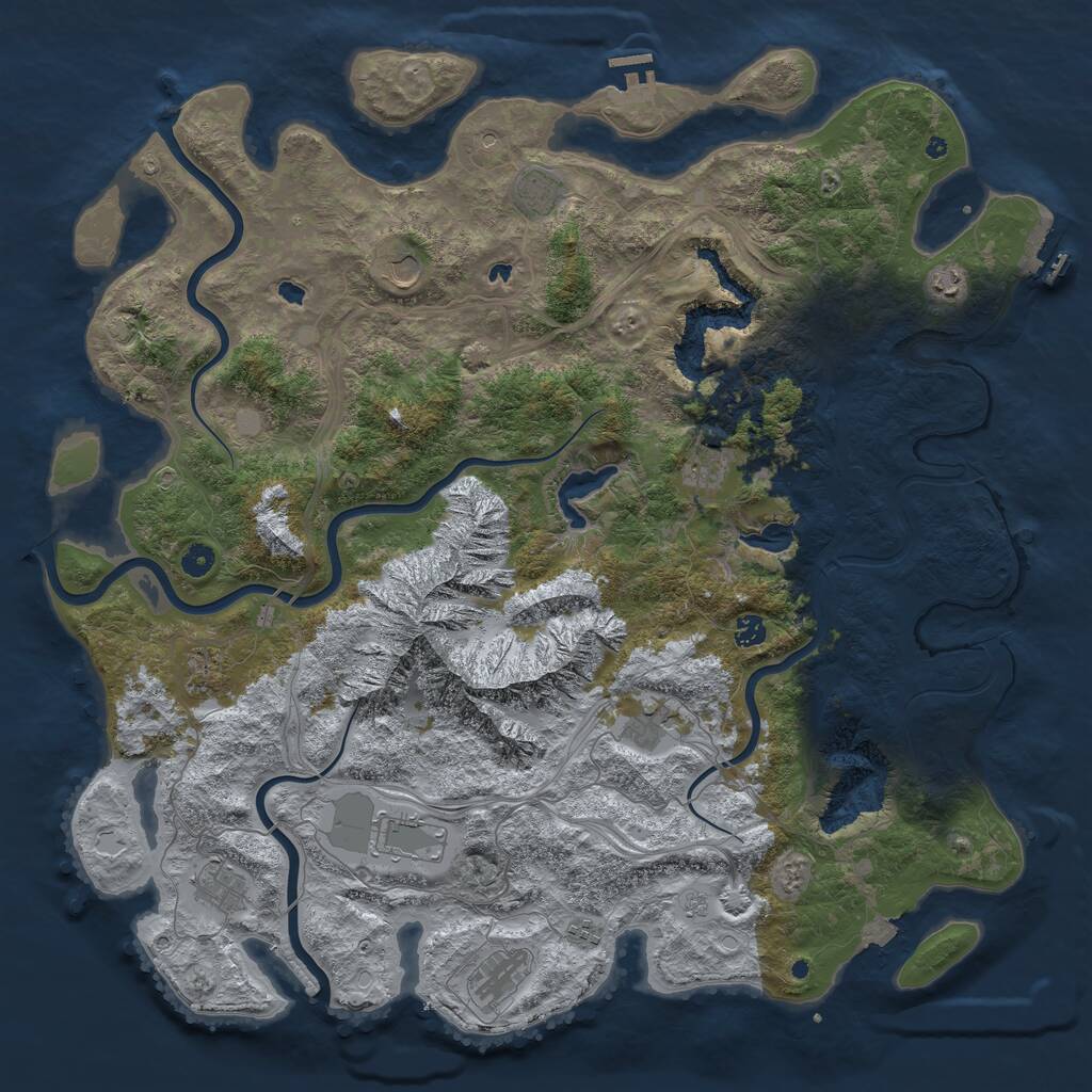 Rust Map: Procedural Map, Size: 5000, Seed: 1754049726, 17 Monuments