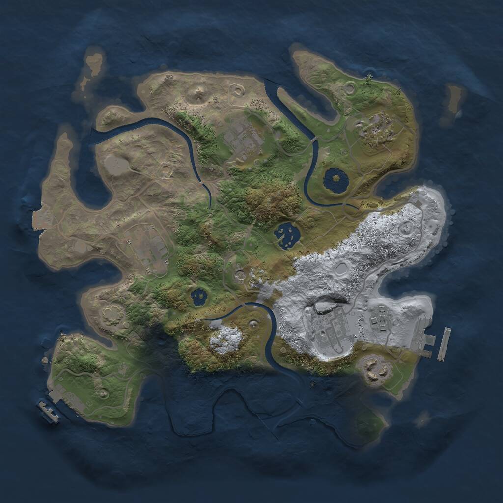 Rust Map: Procedural Map, Size: 3000, Seed: 806372138, 12 Monuments
