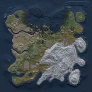 Thumbnail Rust Map: Procedural Map, Size: 3500, Seed: 1719513395, 15 Monuments