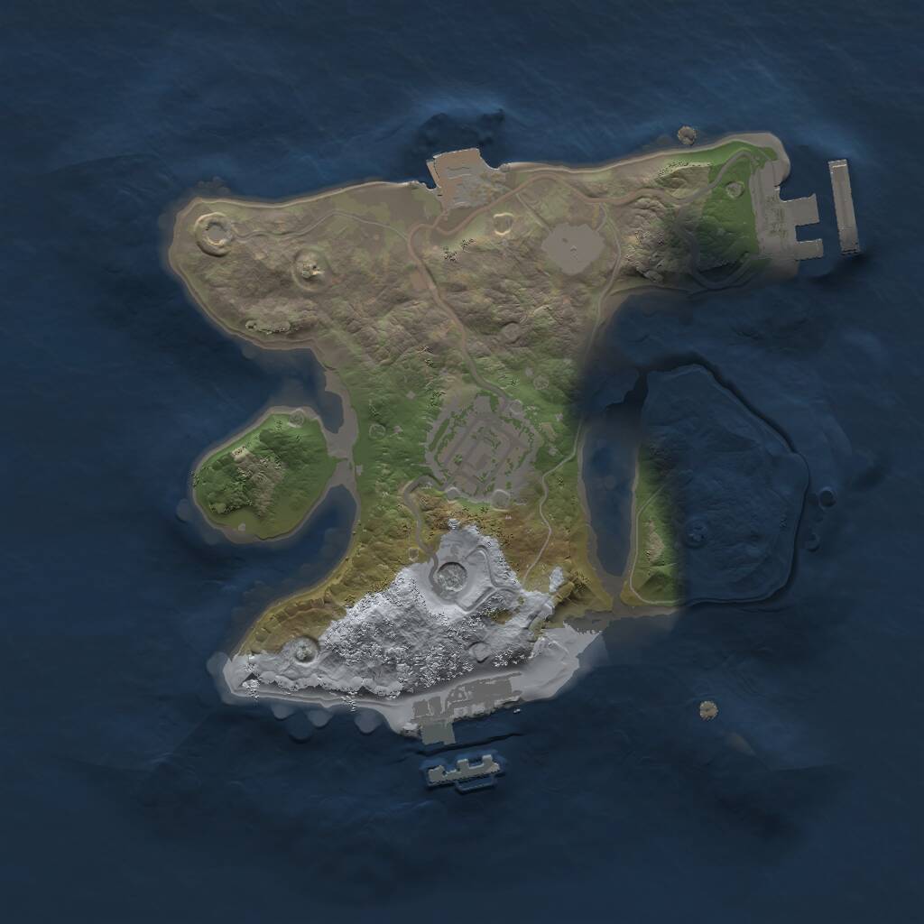 Rust Map: Procedural Map, Size: 2000, Seed: 1553144761, 5 Monuments