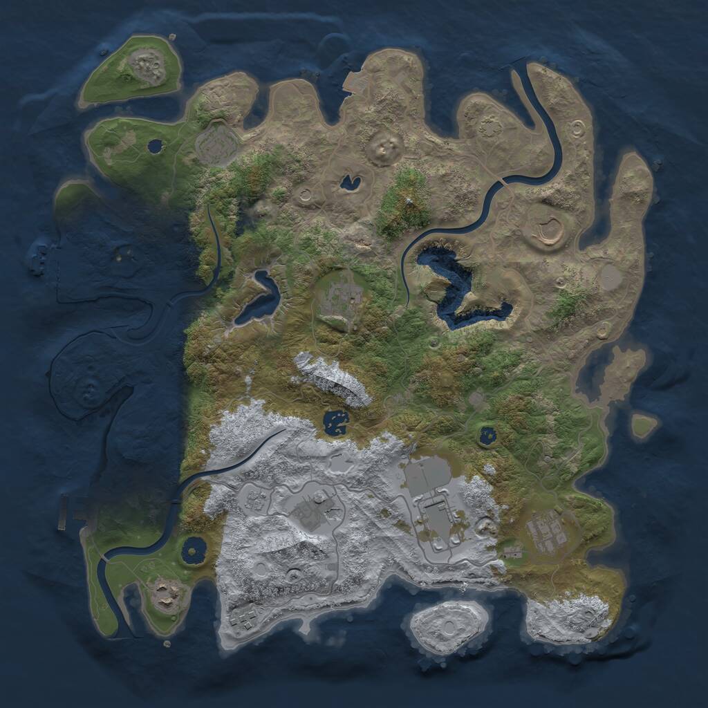 Rust Map: Procedural Map, Size: 4000, Seed: 40399527, 15 Monuments