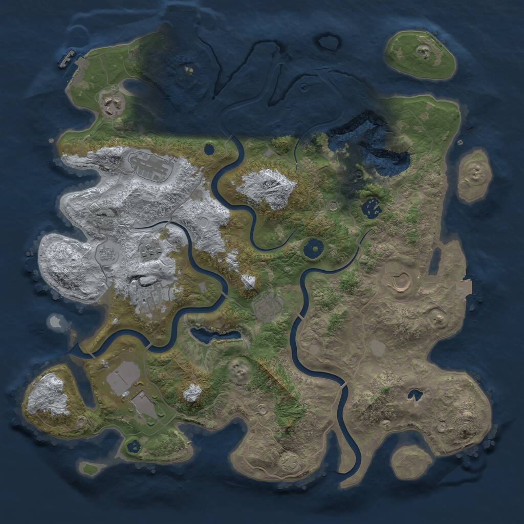 Rust Map: Procedural Map, Size: 4000, Seed: 967744525, 14 Monuments