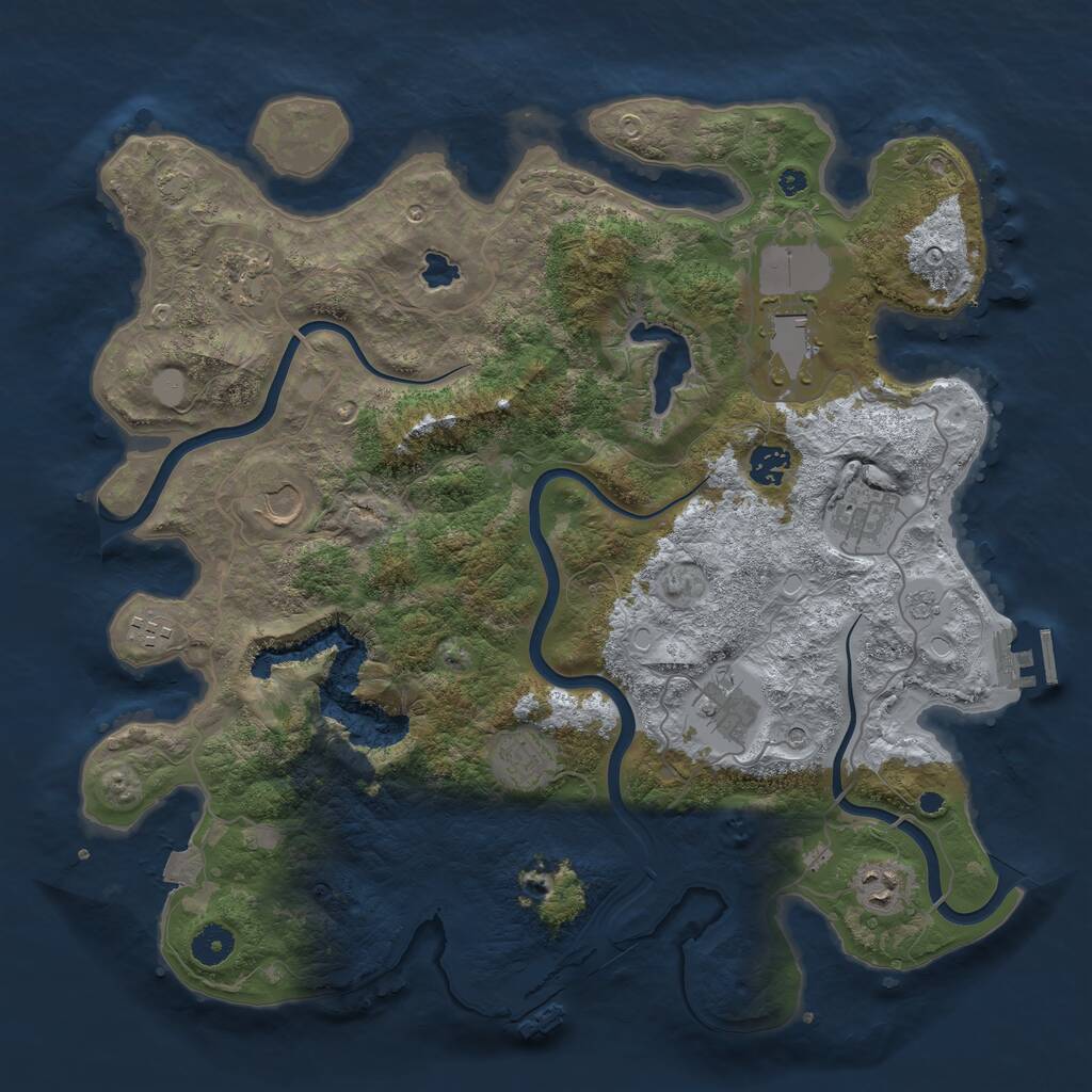 Rust Map: Procedural Map, Size: 4000, Seed: 91529021, 15 Monuments