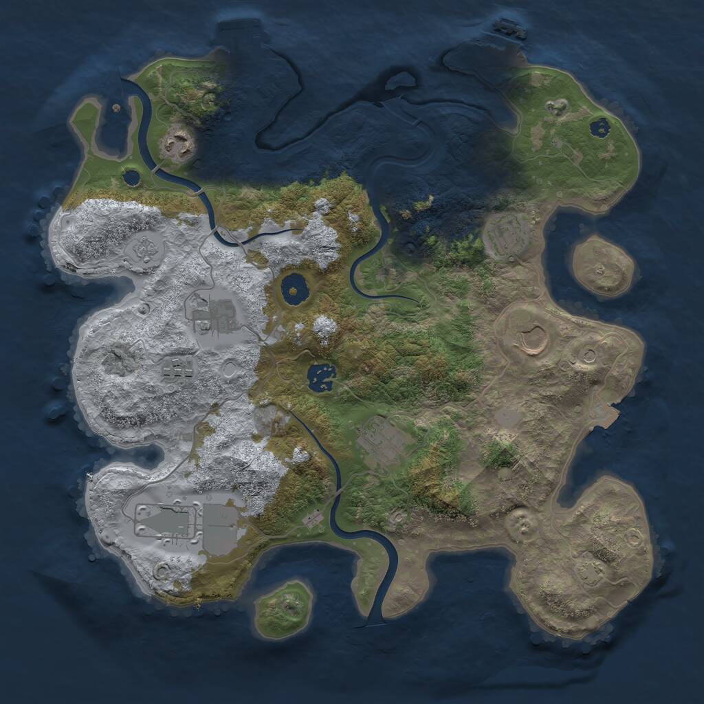 Rust Map: Procedural Map, Size: 3575, Seed: 3330, 14 Monuments