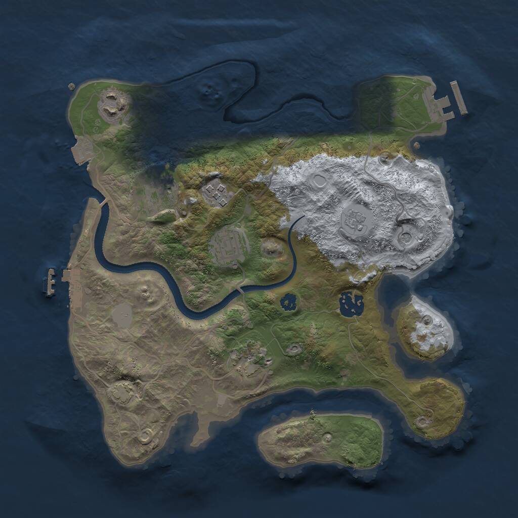 Rust Map: Procedural Map, Size: 3000, Seed: 4870, 12 Monuments