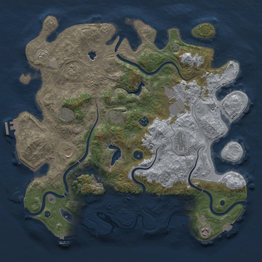 Rust Map: Procedural Map, Size: 4250, Seed: 1330643857, 15 Monuments