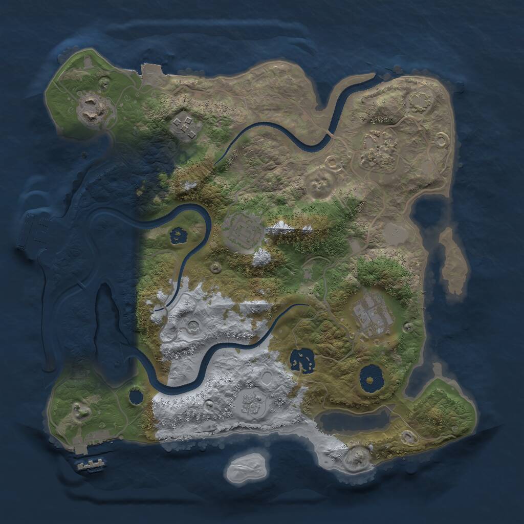Rust Map: Procedural Map, Size: 3000, Seed: 269700398, 12 Monuments