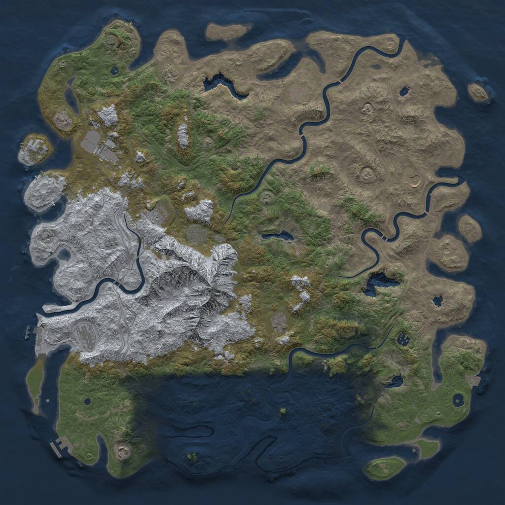 Rust Map: Procedural Map, Size: 6000, Seed: 6745, 17 Monuments