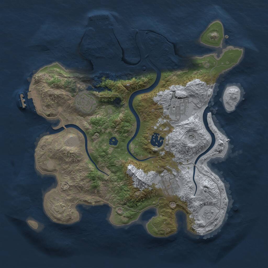 Rust Map: Procedural Map, Size: 3000, Seed: 786786, 10 Monuments