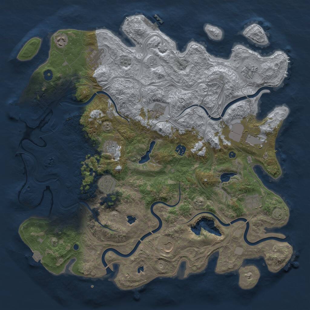 Rust Map: Procedural Map, Size: 4500, Seed: 899959939, 17 Monuments