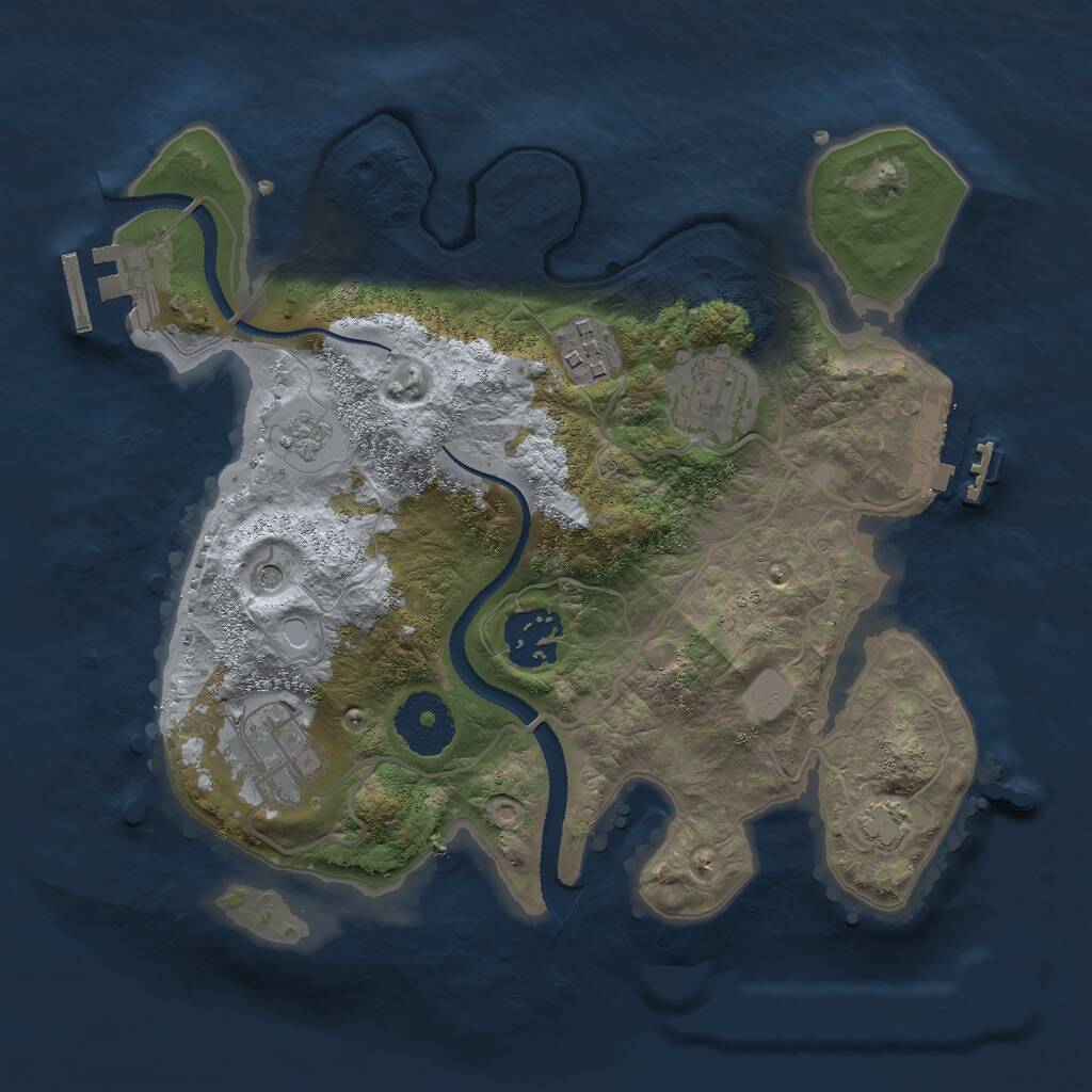 Rust Map: Procedural Map, Size: 2750, Seed: 1580434864, 10 Monuments